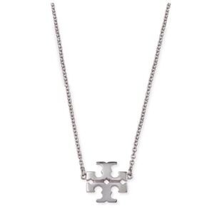 Tory Burch Kira  Logo Charm Necklace Silver